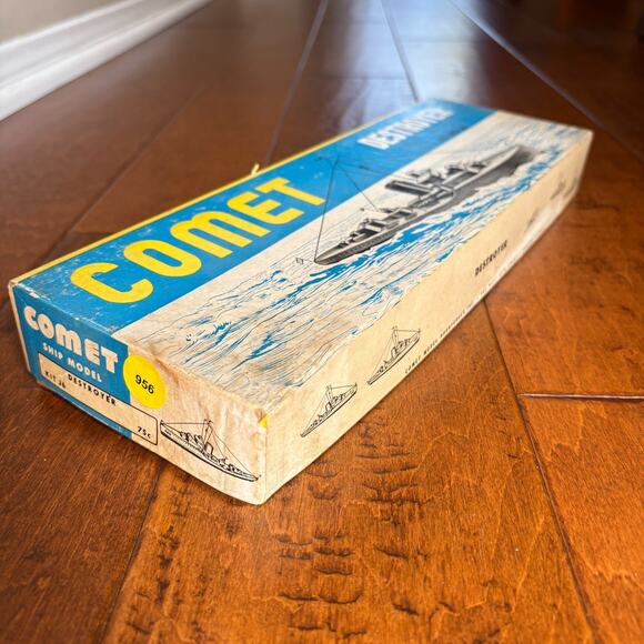 Vintage Comet Model Hobbycraft Inc. Destroyer Kit No. J6 Wood Model Kit 1940s - Picture 2 of 11